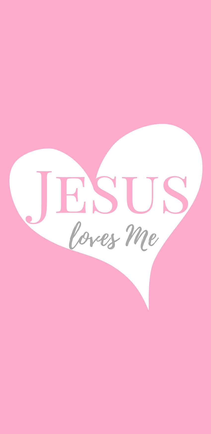 Pink Christian Jesus Loves Me Heart Graphic Wallpaper