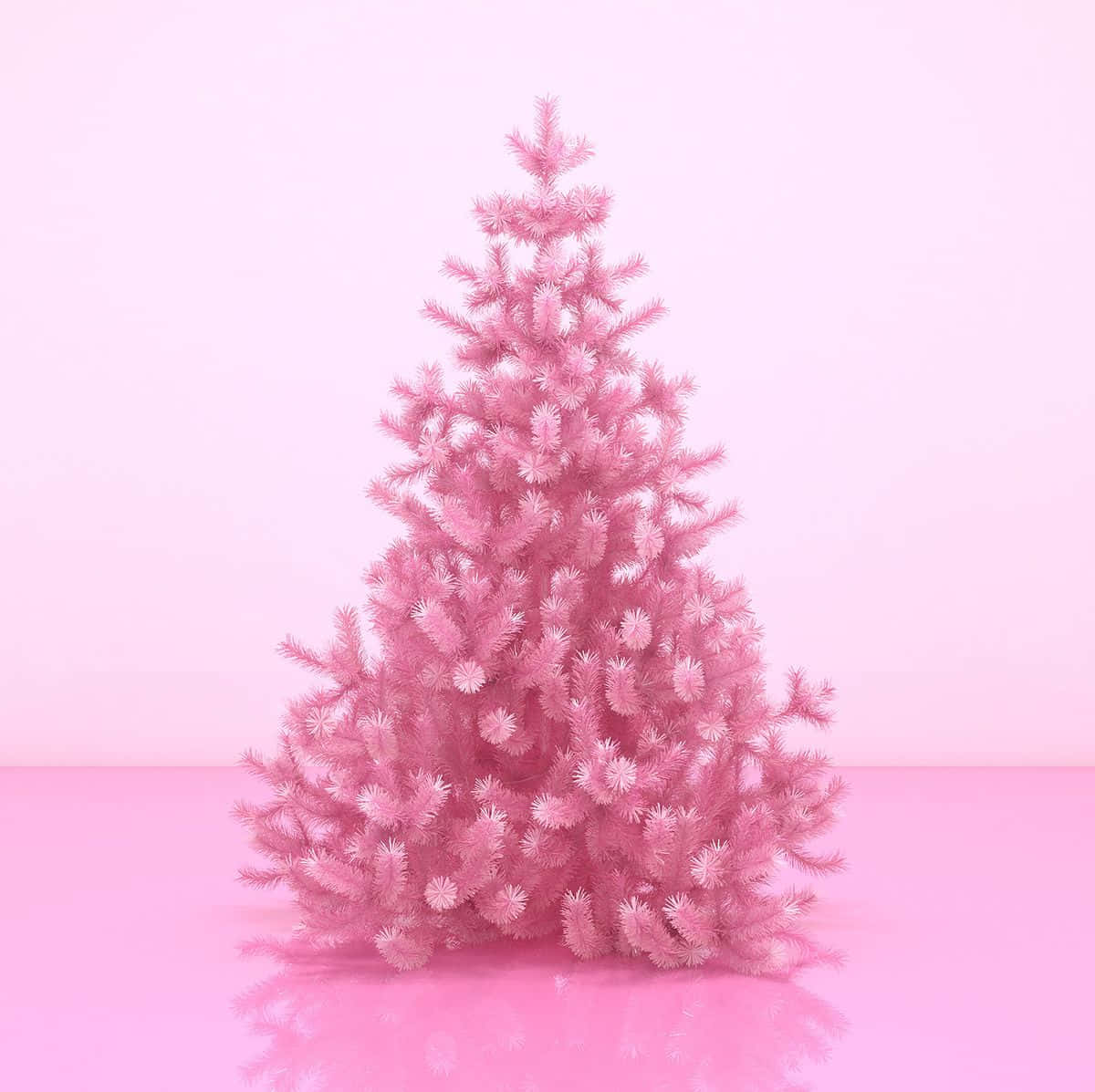 Pink Christmas Tree Aesthetic.jpg Wallpaper