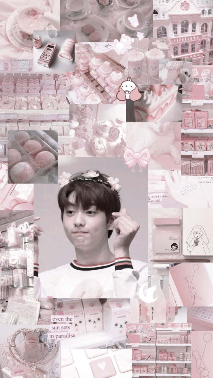 Pink Collage Kpop Aesthetic Wallpaper