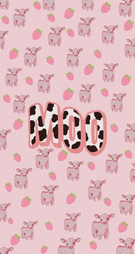 Pink Cow Pattern Moo Background Wallpaper