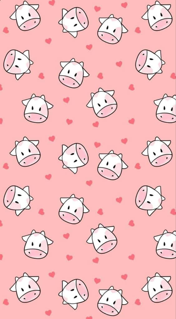 Pink Cow Pattern Wallpaper Wallpaper