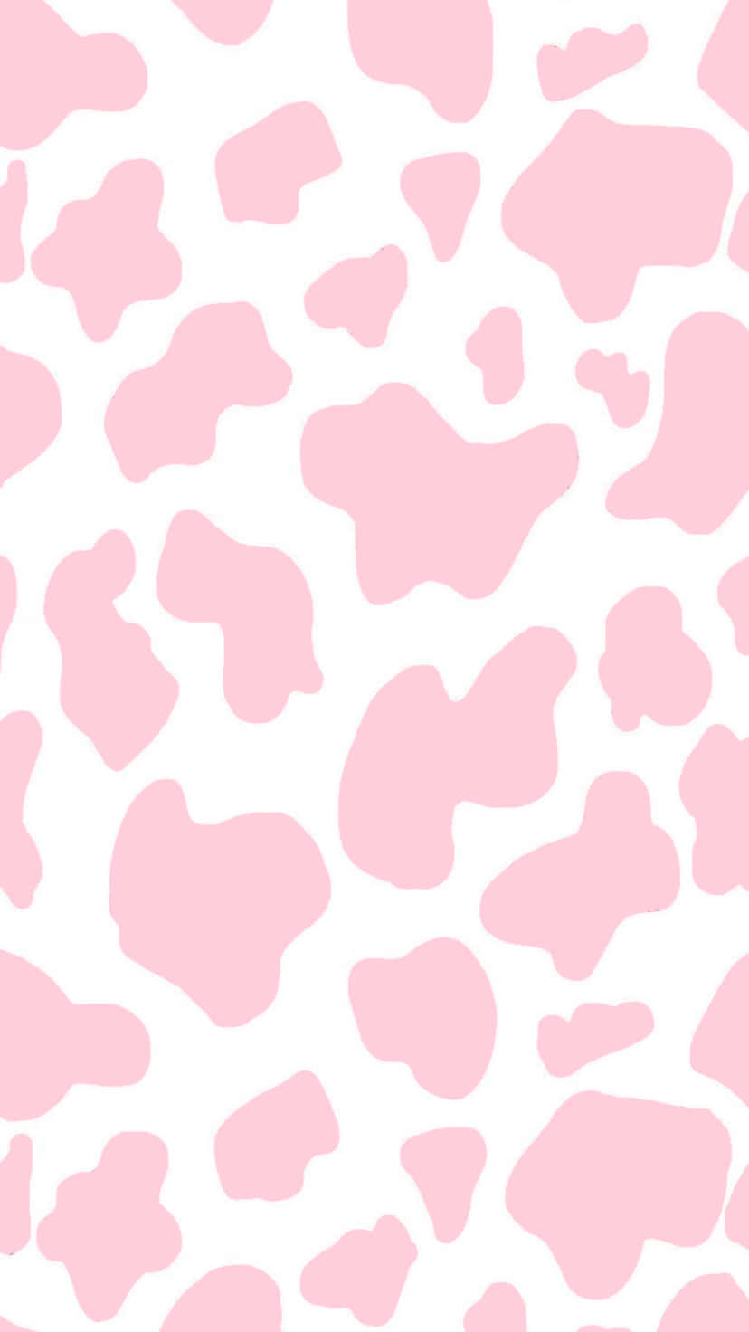 Pink Cow Print Pattern Wallpaper