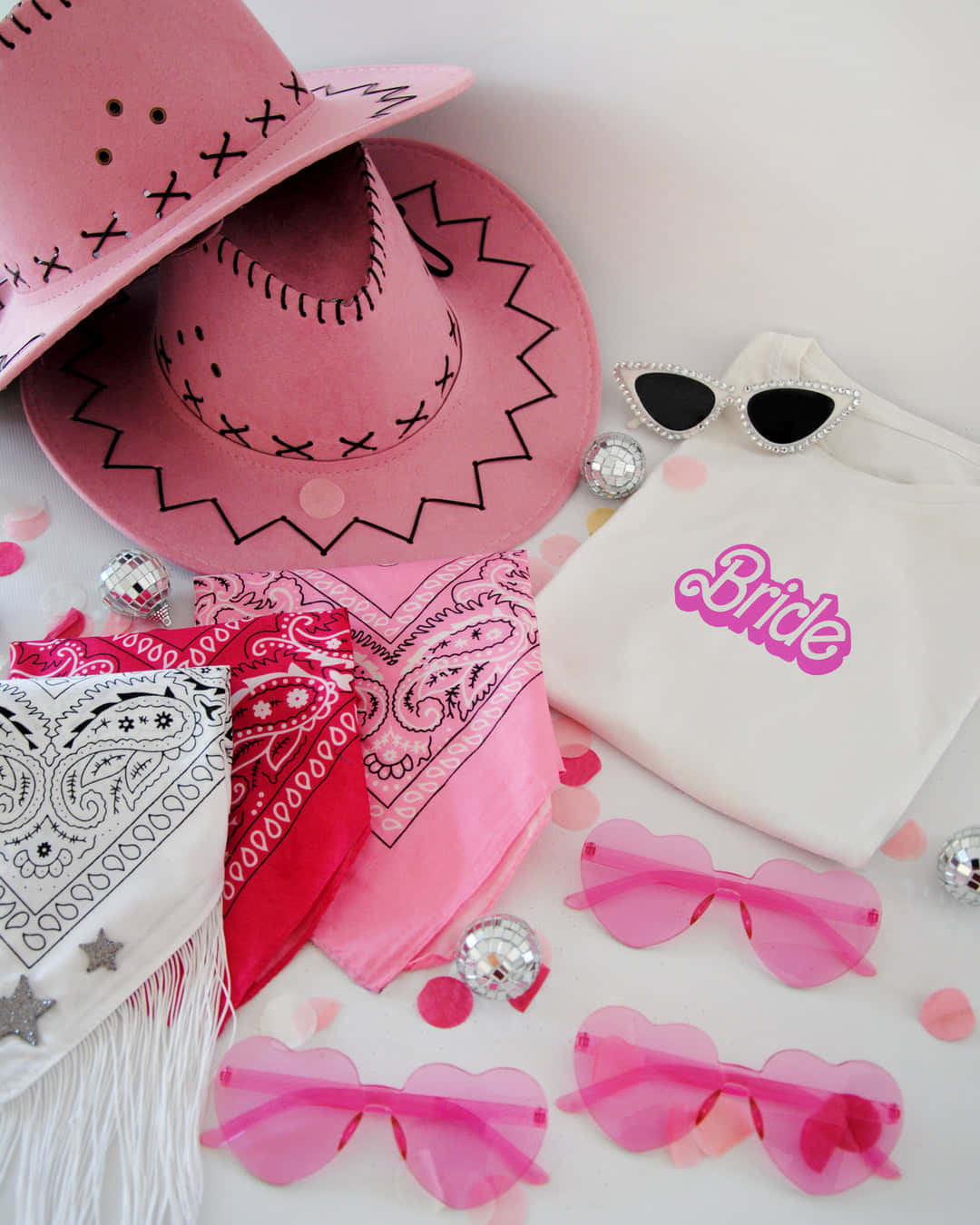 Pink Cowgirl Bachelorette Party Accessories Wallpaper