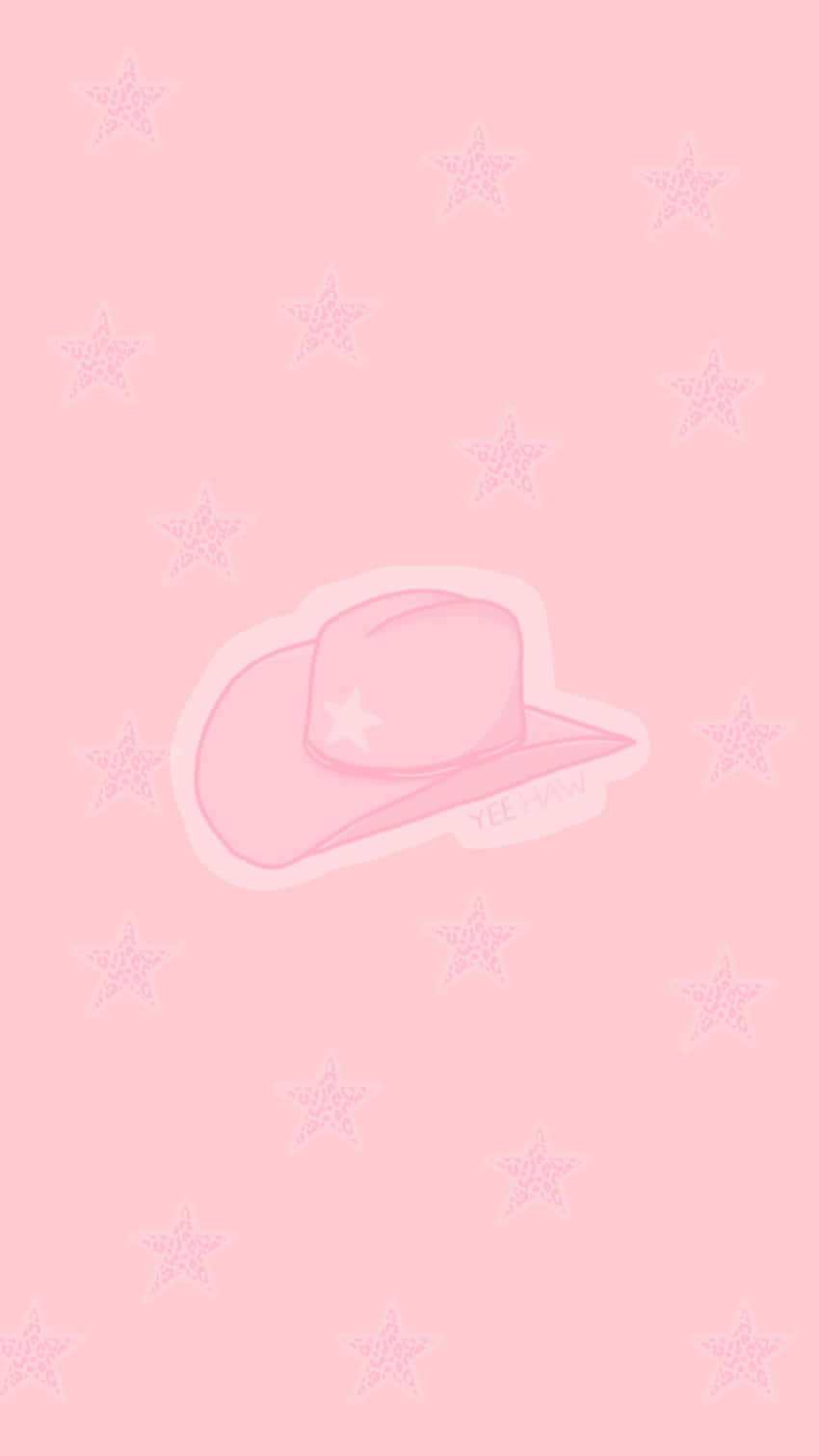 Pink Cowgirl Hat Stars Background Wallpaper