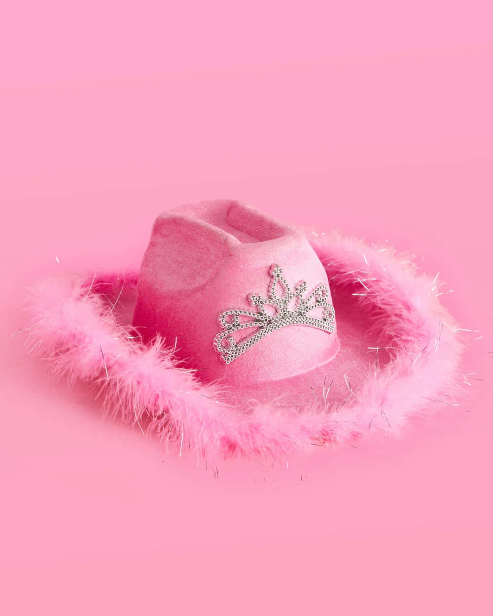 Pink Cowgirl Hatwith Tiaraand Feathers.jpg Wallpaper