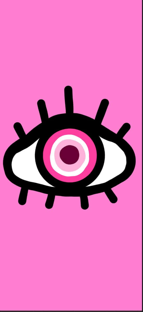 Pink Evil Eye Graphic Wallpaper