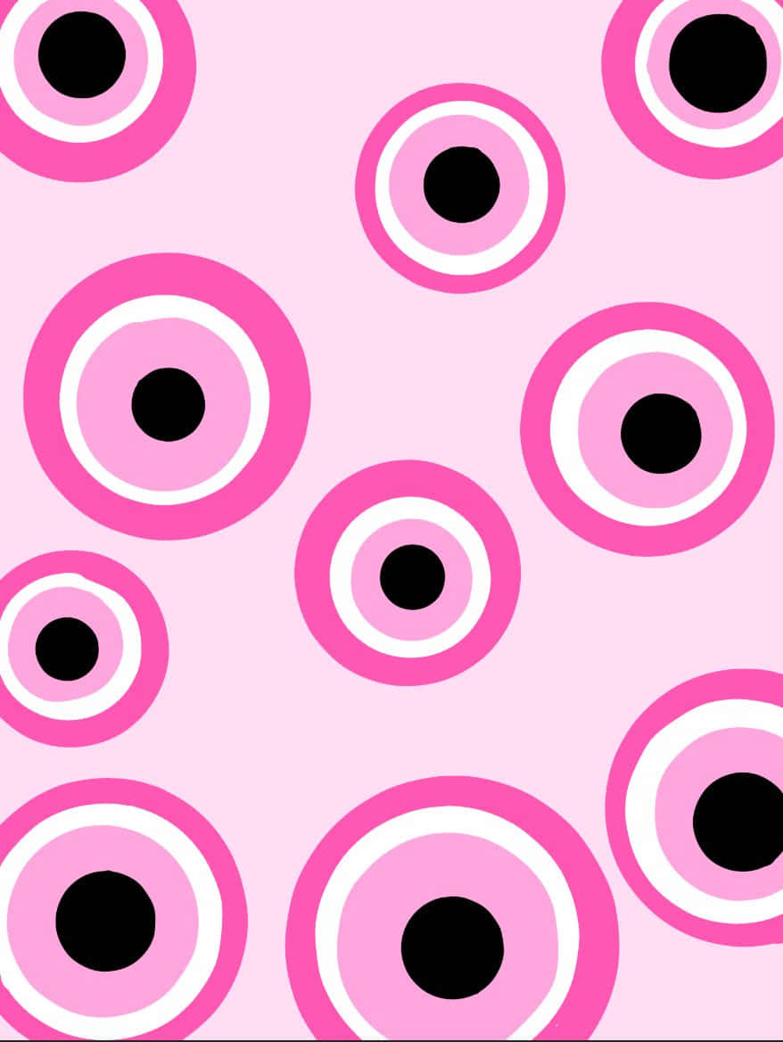 Pink Evil Eye Pattern Wallpaper