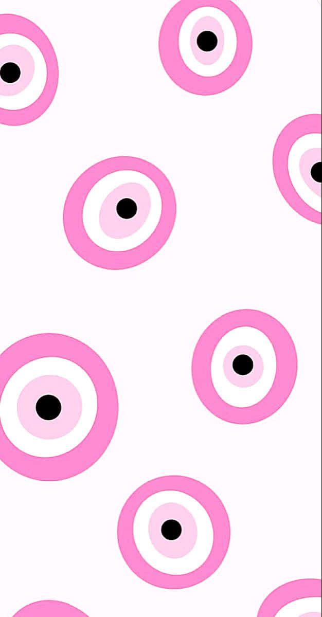 Pink Evil Eye Pattern Wallpaper