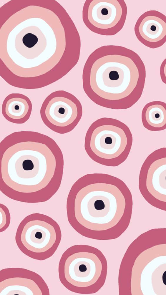 Pink Evil Eye Pattern Wallpaper