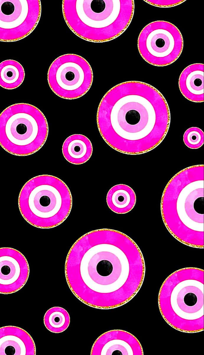 Pink Evil Eye Pattern Wallpaper