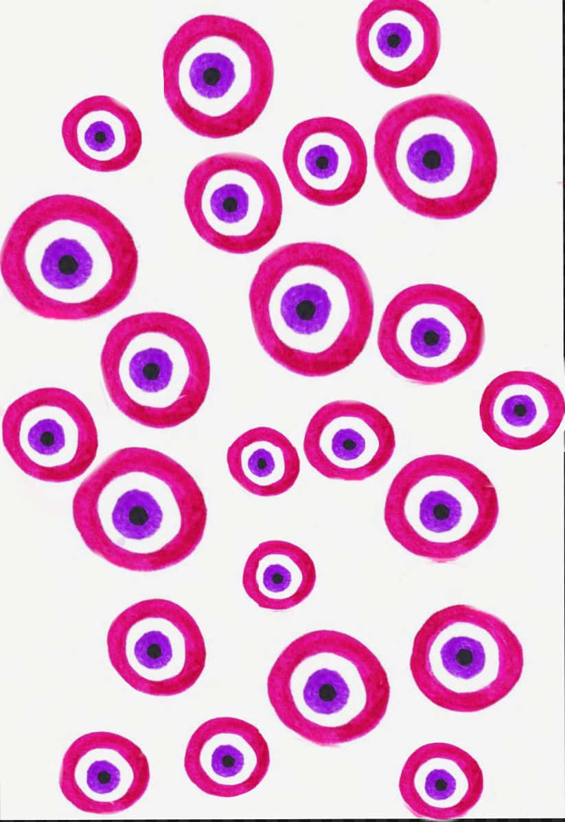 Pink Evil Eye Pattern Wallpaper