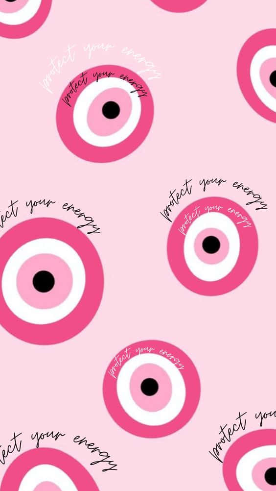 Pink Evil Eye Pattern Wallpaper Wallpaper