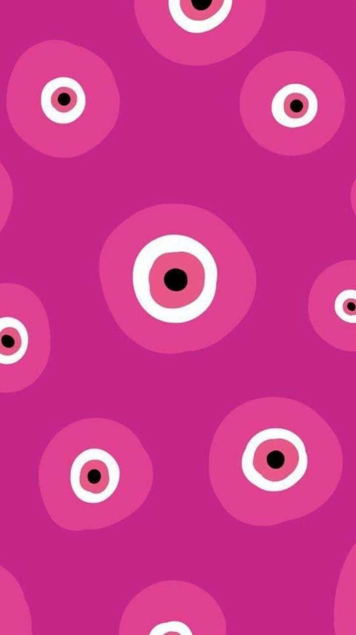 Pink Evil Eye Pattern Wallpaper