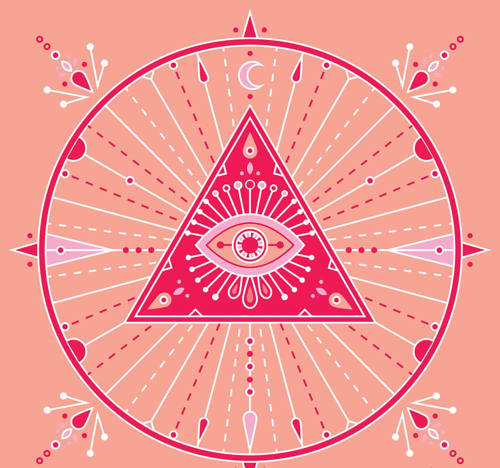 Pink Evil Eye Symbol Art Wallpaper