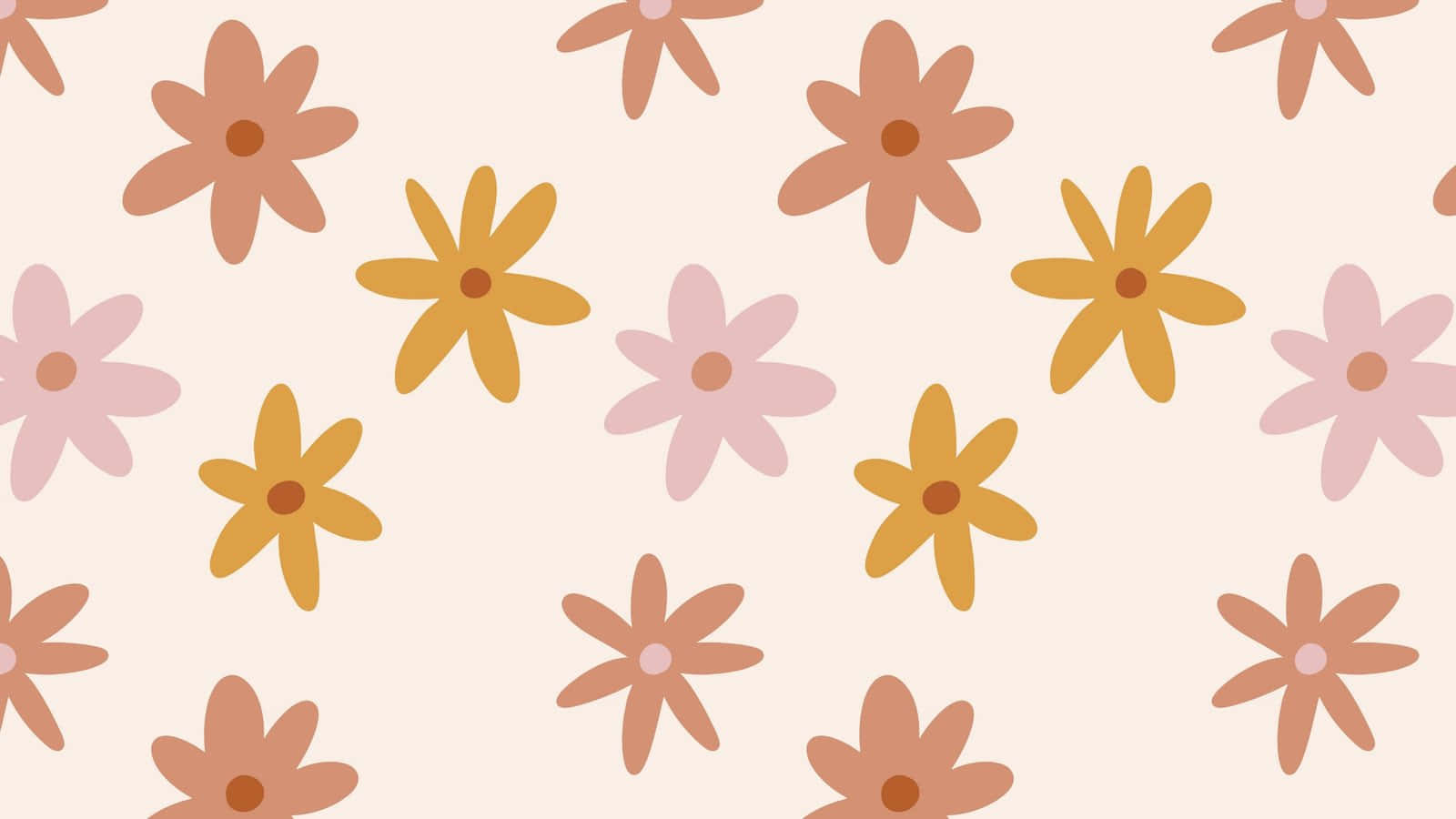 Pink Fall Floral Pattern Wallpaper