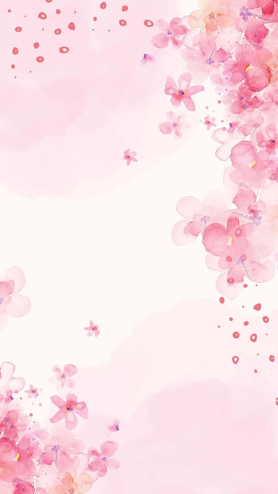 Pink Floral Watercolor Background Wallpaper