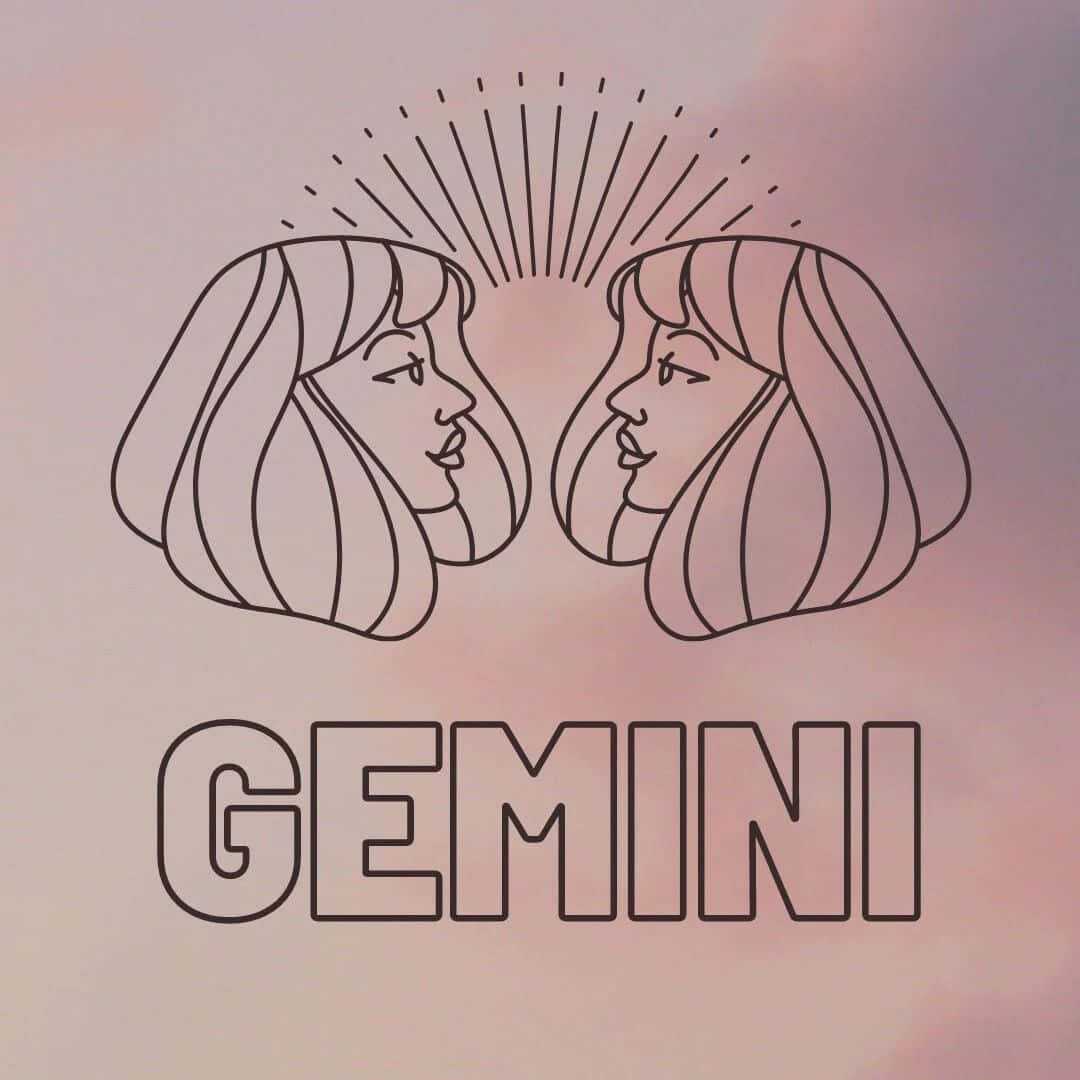 Pink Gemini Zodiac Art Wallpaper