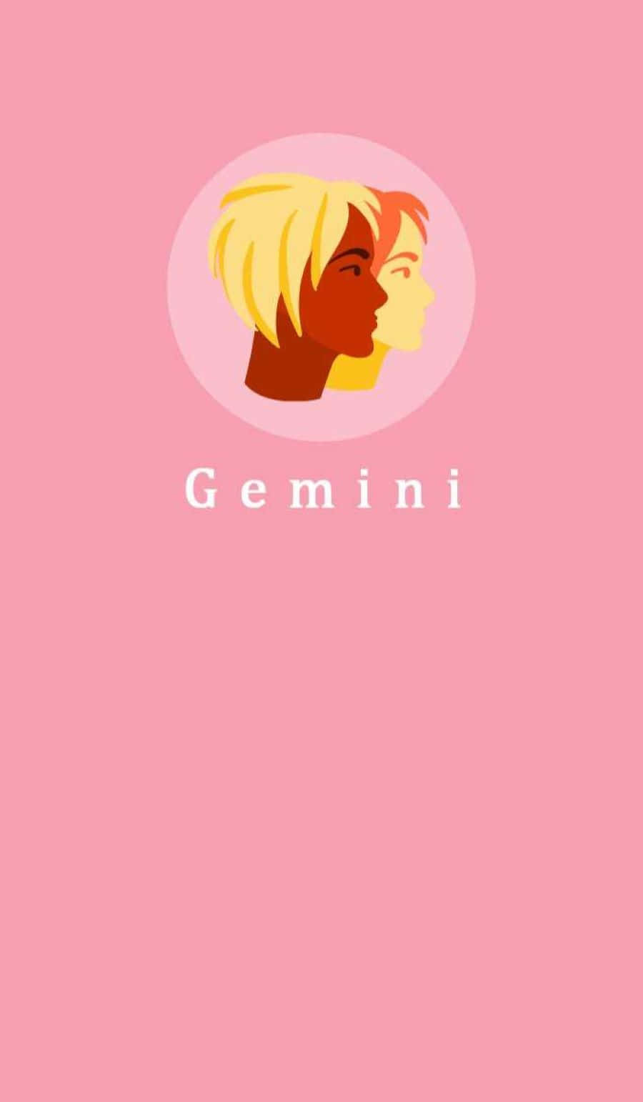 Pink Gemini Zodiac Art Wallpaper