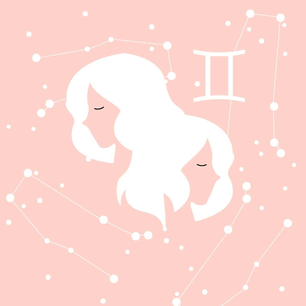 Pink Gemini Zodiac Art Wallpaper