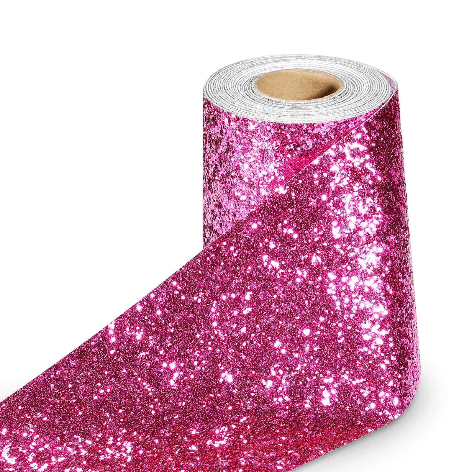 Pink Glitter Roll Texture Wallpaper