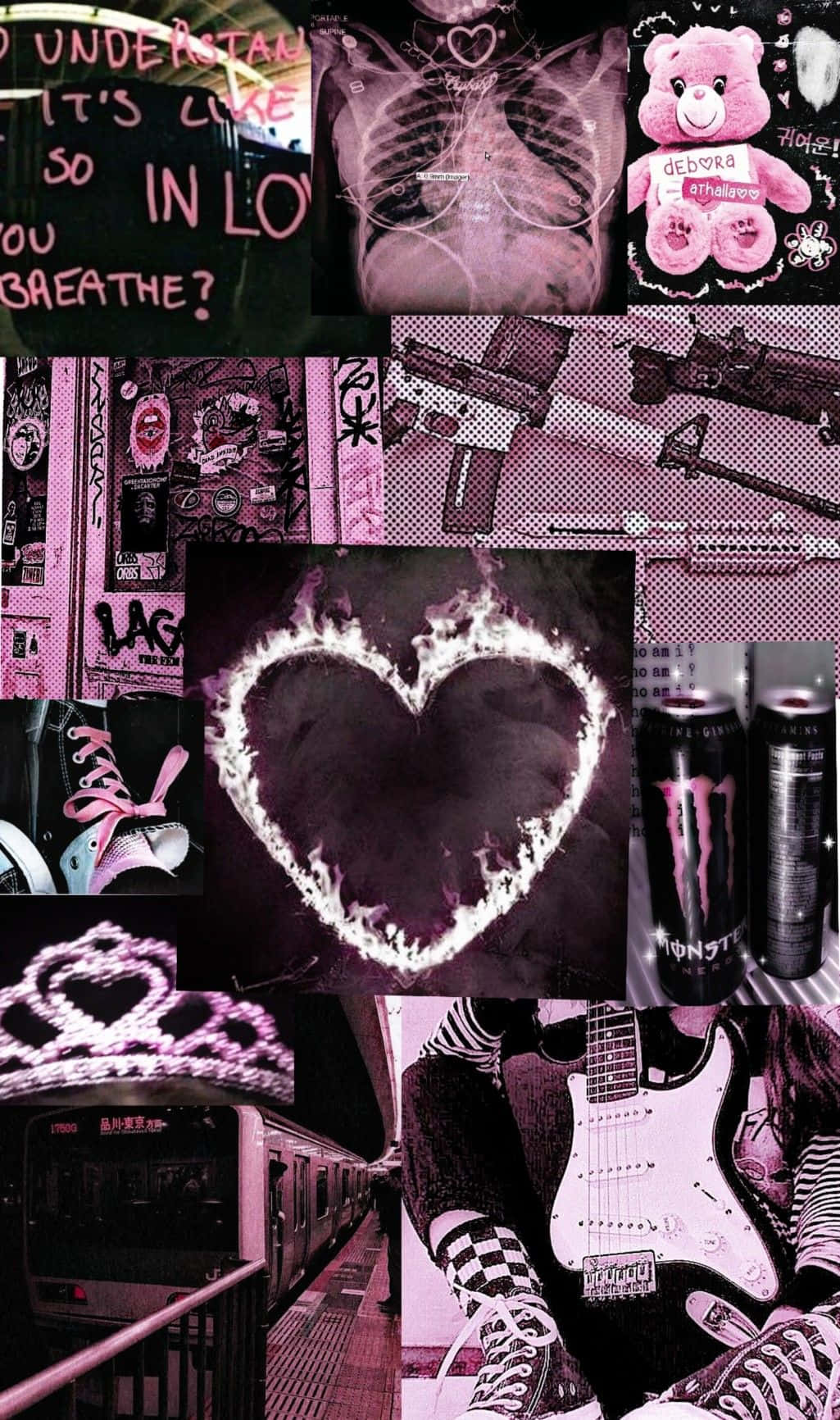 Pink Goth Collage Aesthetic.jpg Wallpaper