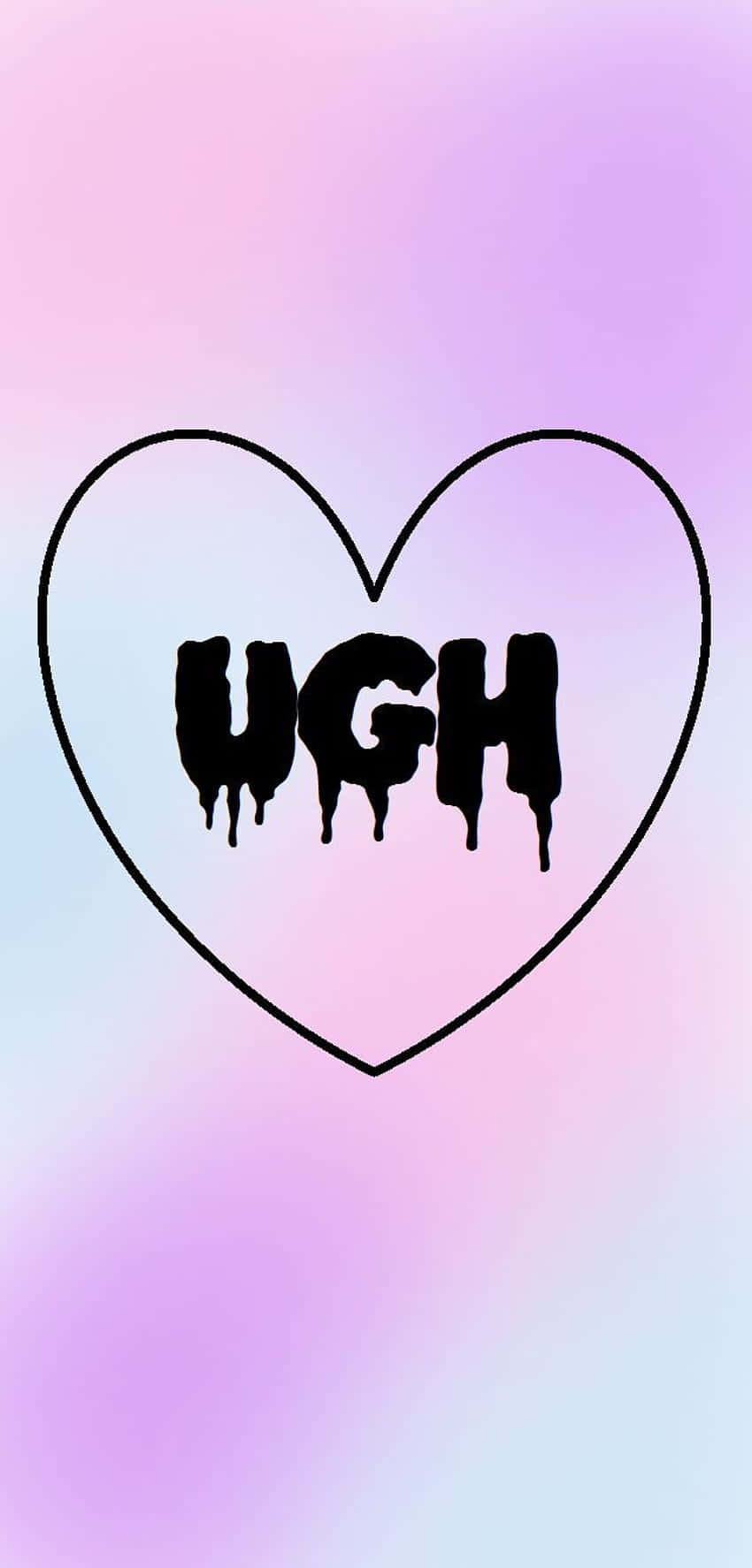 Pink Goth Ugh Heart Aesthetic Wallpaper