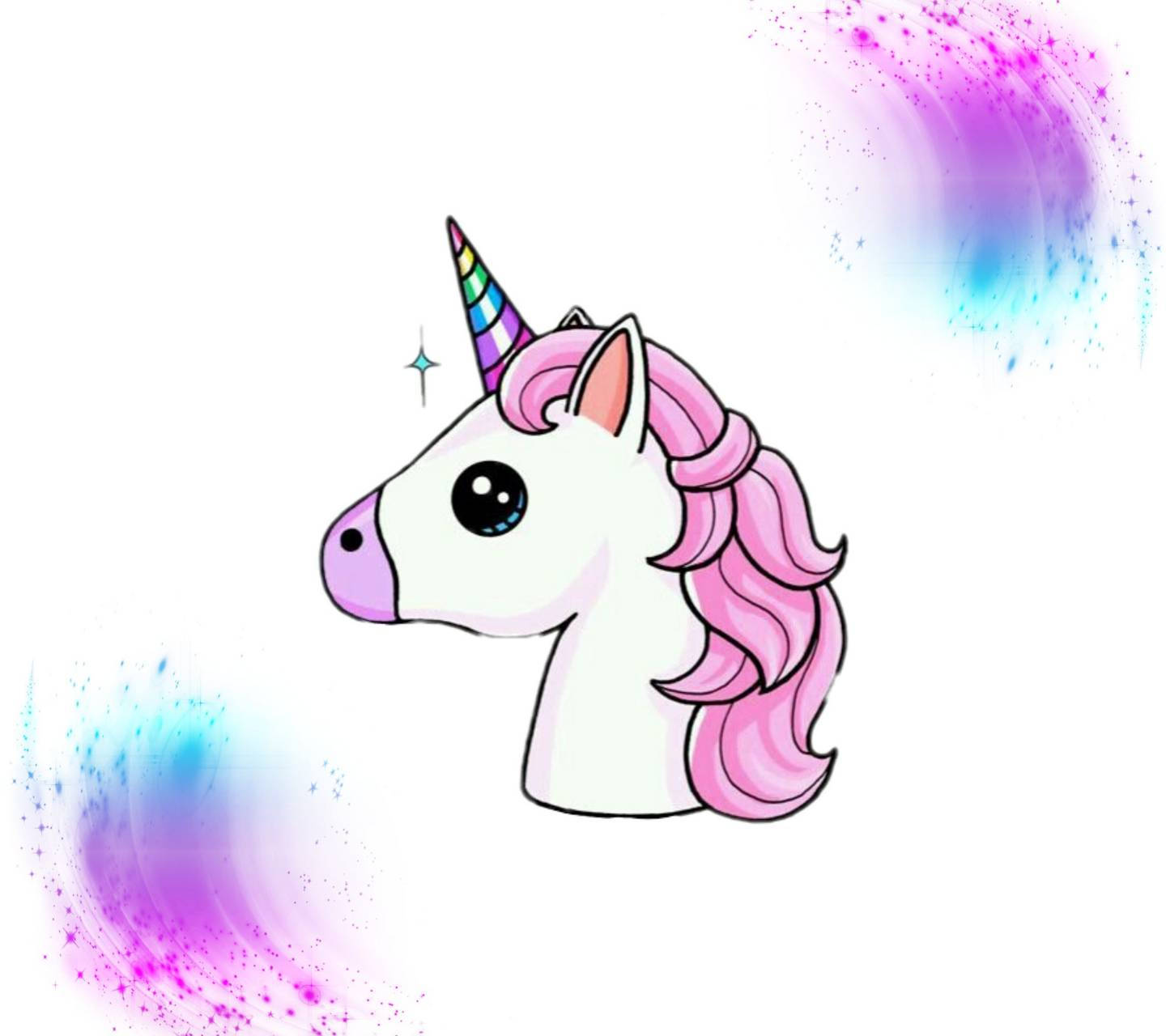 Pink-haired Rainbow Unicorn Wallpaper