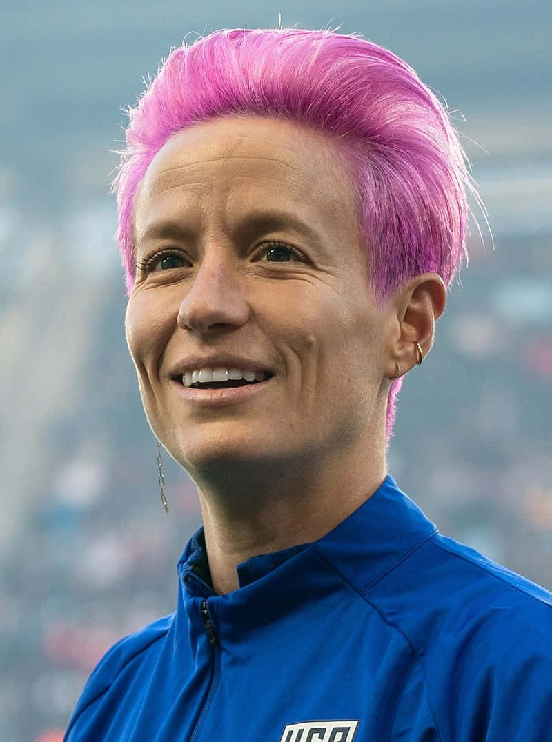 Pink Haired Soccer Player Portrait Wallpaper