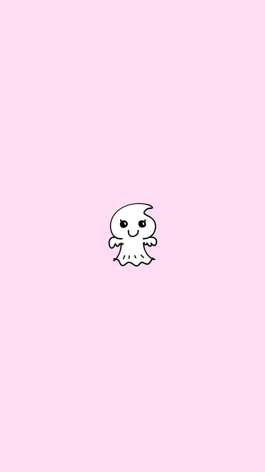 Pink Halloween Ghost Cute Aesthetic.jpg Wallpaper