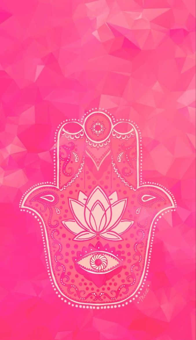 Pink Hamsa Evil Eye Wallpaper Wallpaper