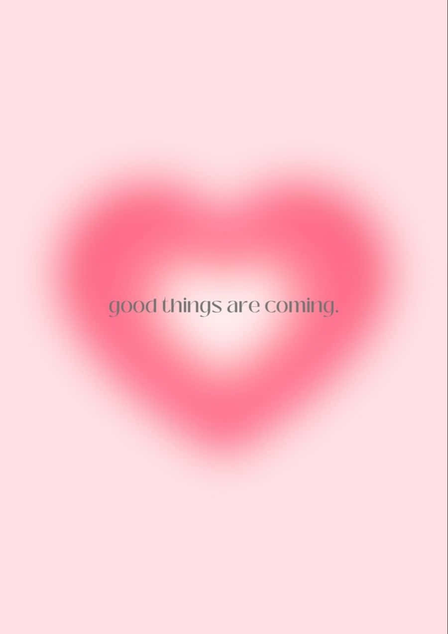 Pink Heart Aura Inspirational Quote Wallpaper