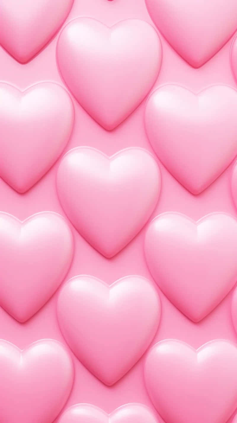 Pink Heart Balloons Pattern Wallpaper