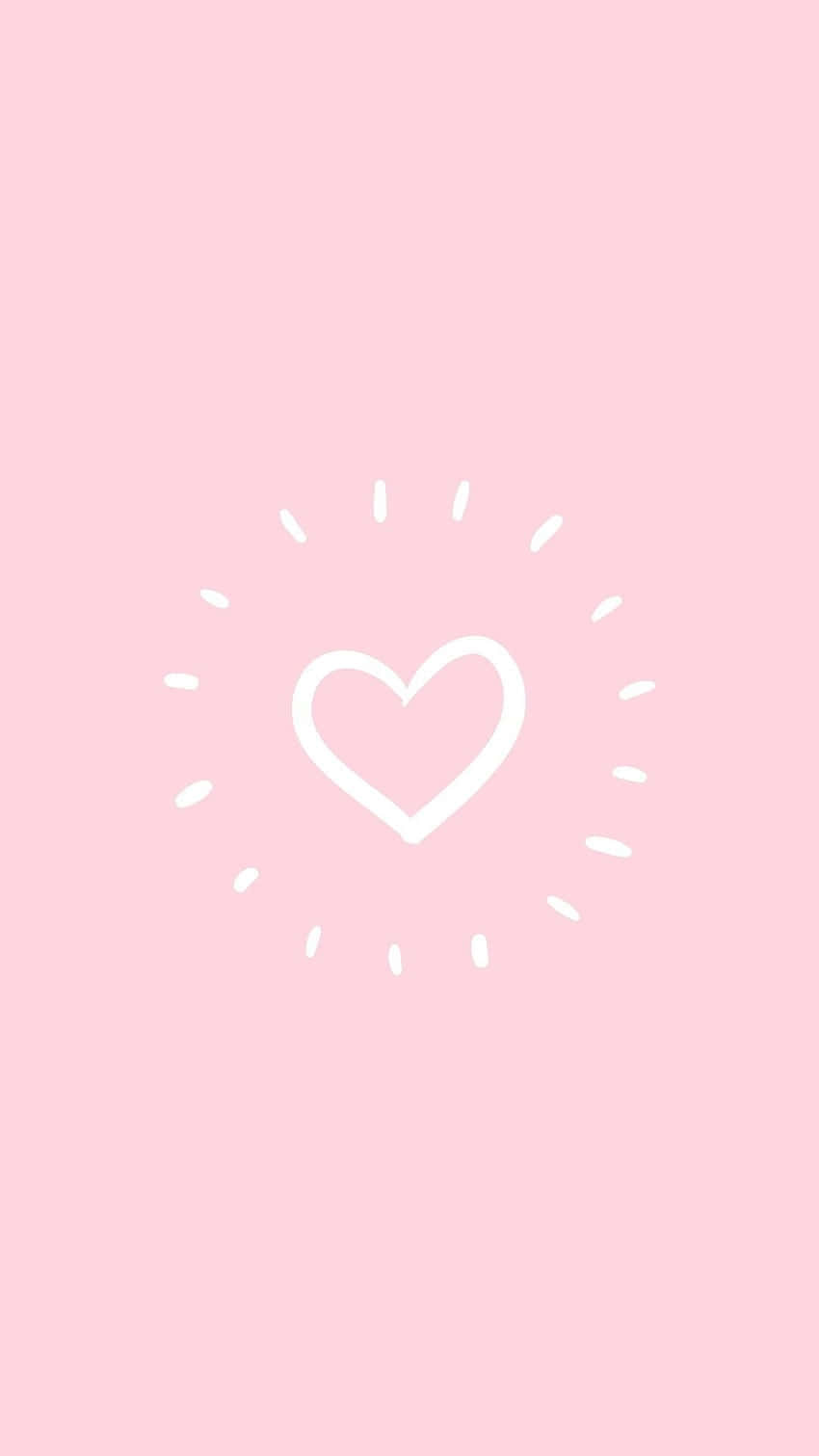 Pink Heart Glow Aesthetic Wallpaper.jpg Wallpaper