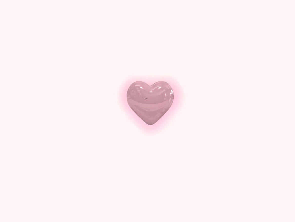 Pink Heart Minimalist Background Wallpaper