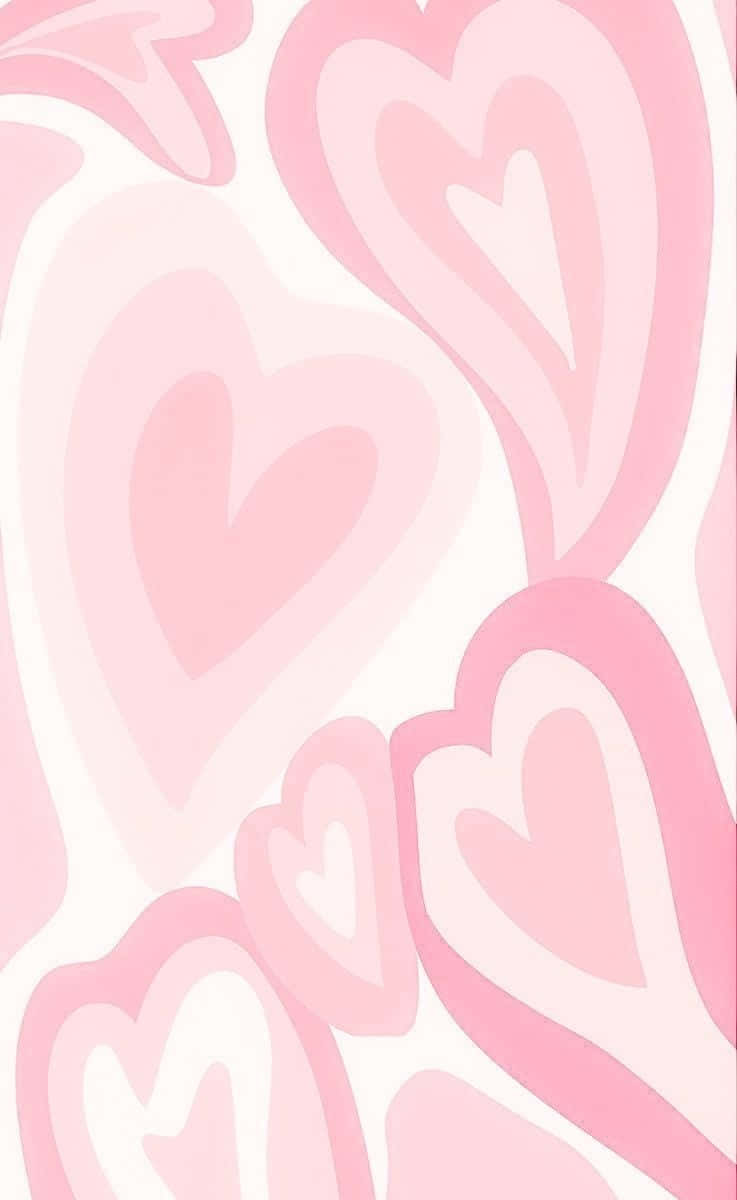 Pink Heart Pattern Aesthetic Wallpaper