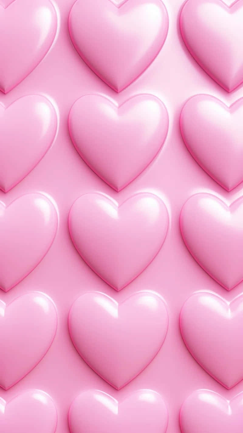 Pink Hearts Pattern Wallpaper