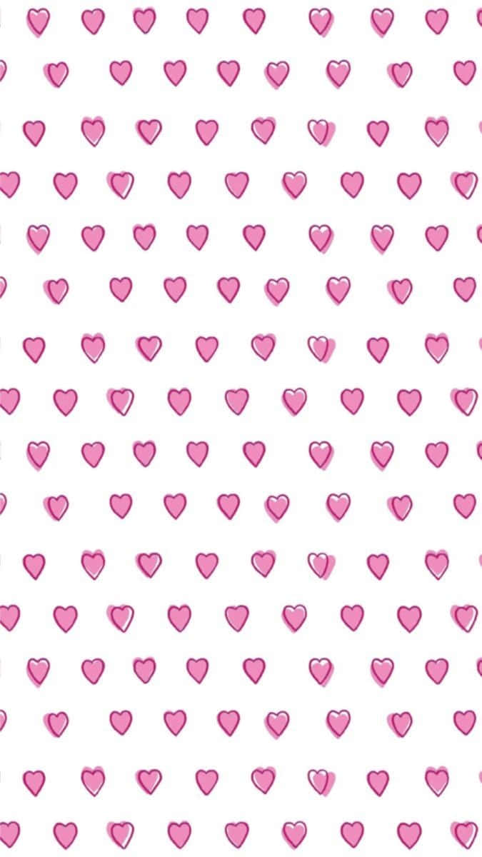 Pink Hearts Pattern Background Wallpaper