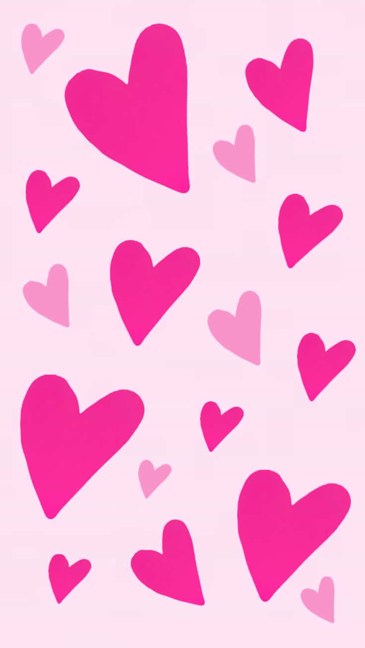 Pink Hearts Pattern Wallpaper