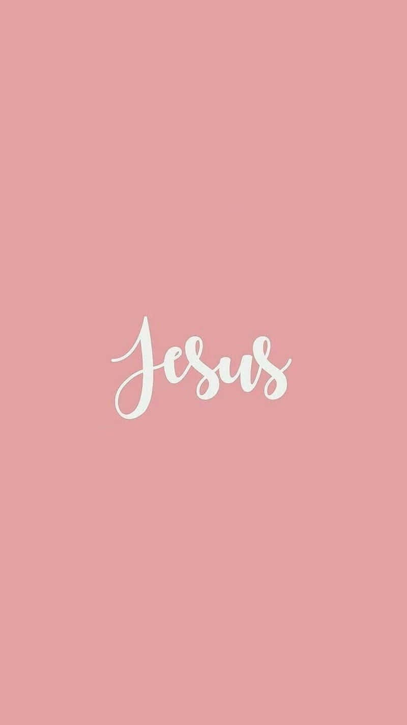 Pink Jesus Calligraphy Wallpaper