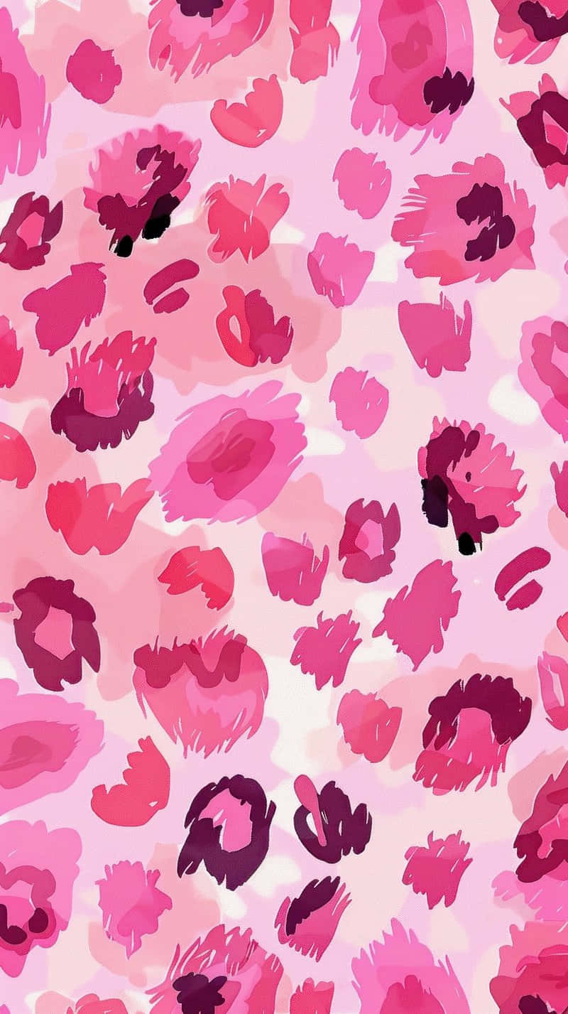 Pink Leopard Pattern Aesthetic.jpg Wallpaper