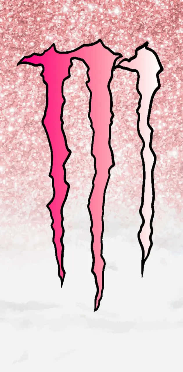 Pink Monster Energy Logo Sparkle Background Wallpaper