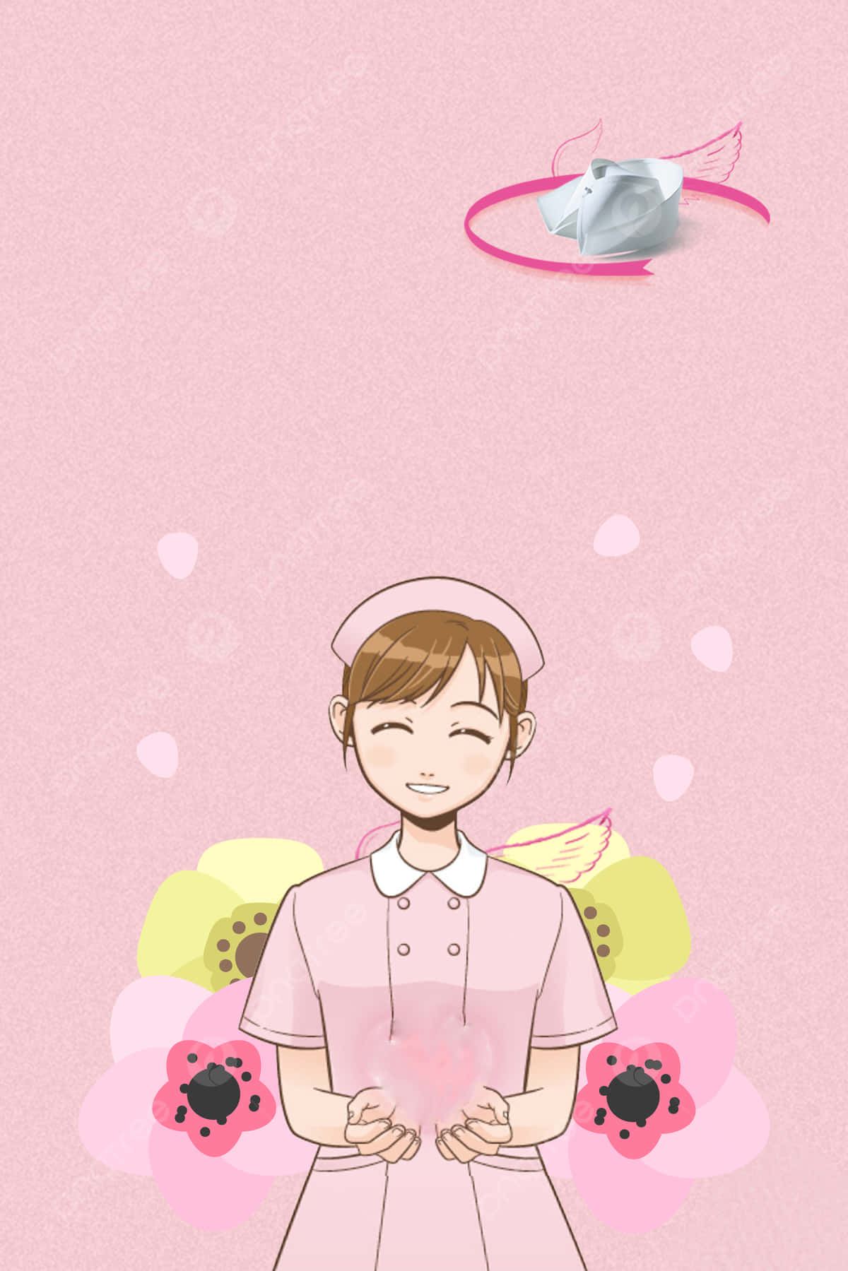 Pink Nurse Angelic Aesthetic Wallpaper