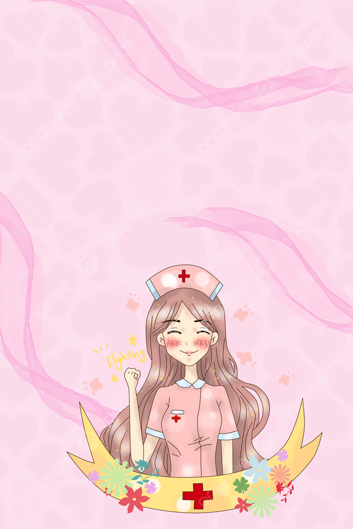 Pink Nurse Anime Aesthetic.jpg Wallpaper