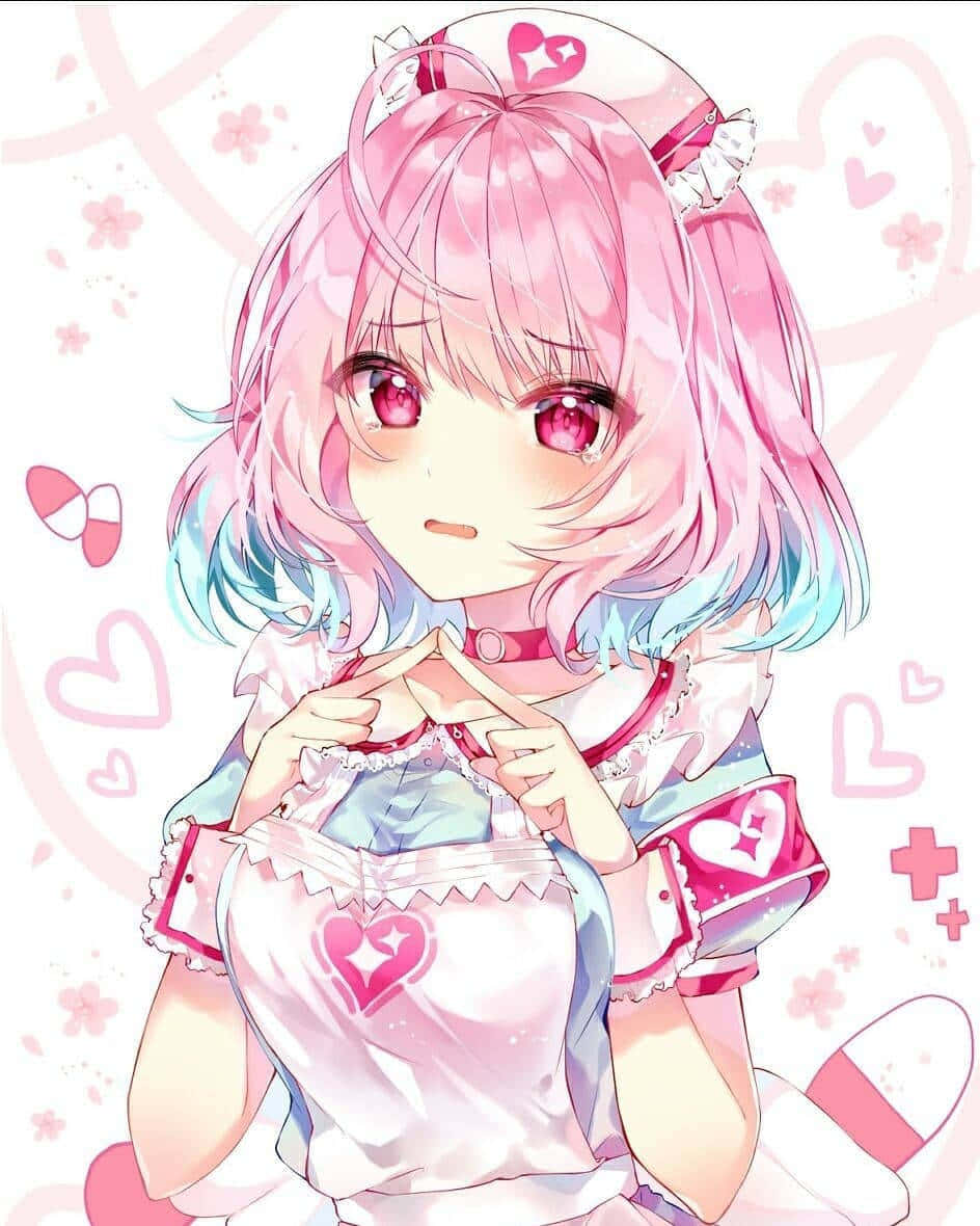 Pink Nurse Anime Aesthetic.jpg Wallpaper