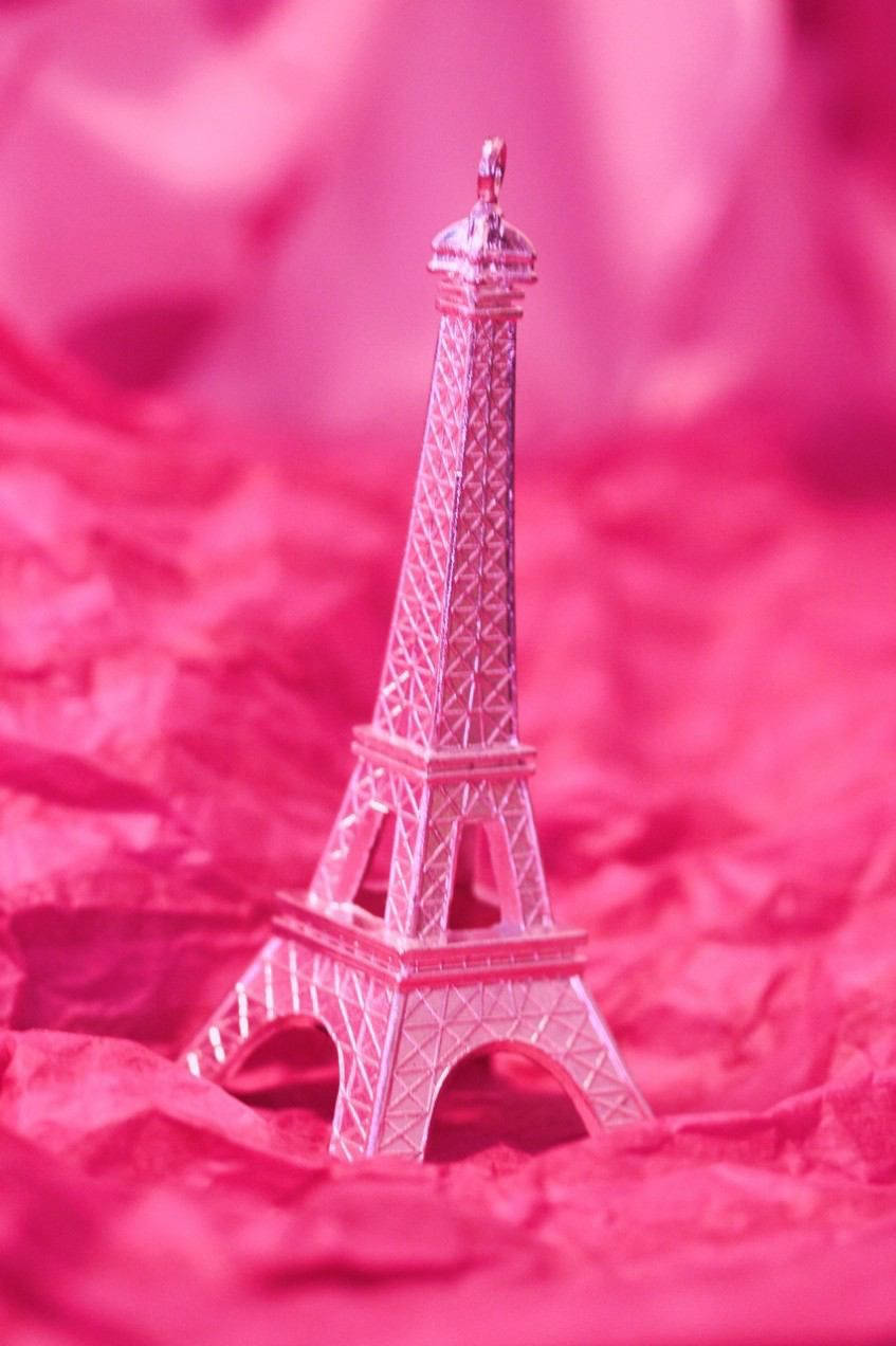 Pink Paris Eiffel Tower Ornament Wallpaper