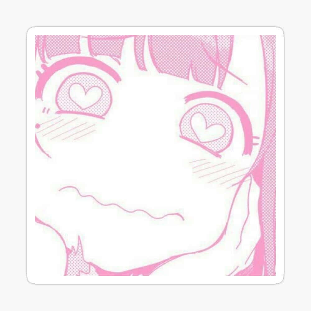 Pink Pfp Anime Girl With Heart Eyes Wallpaper