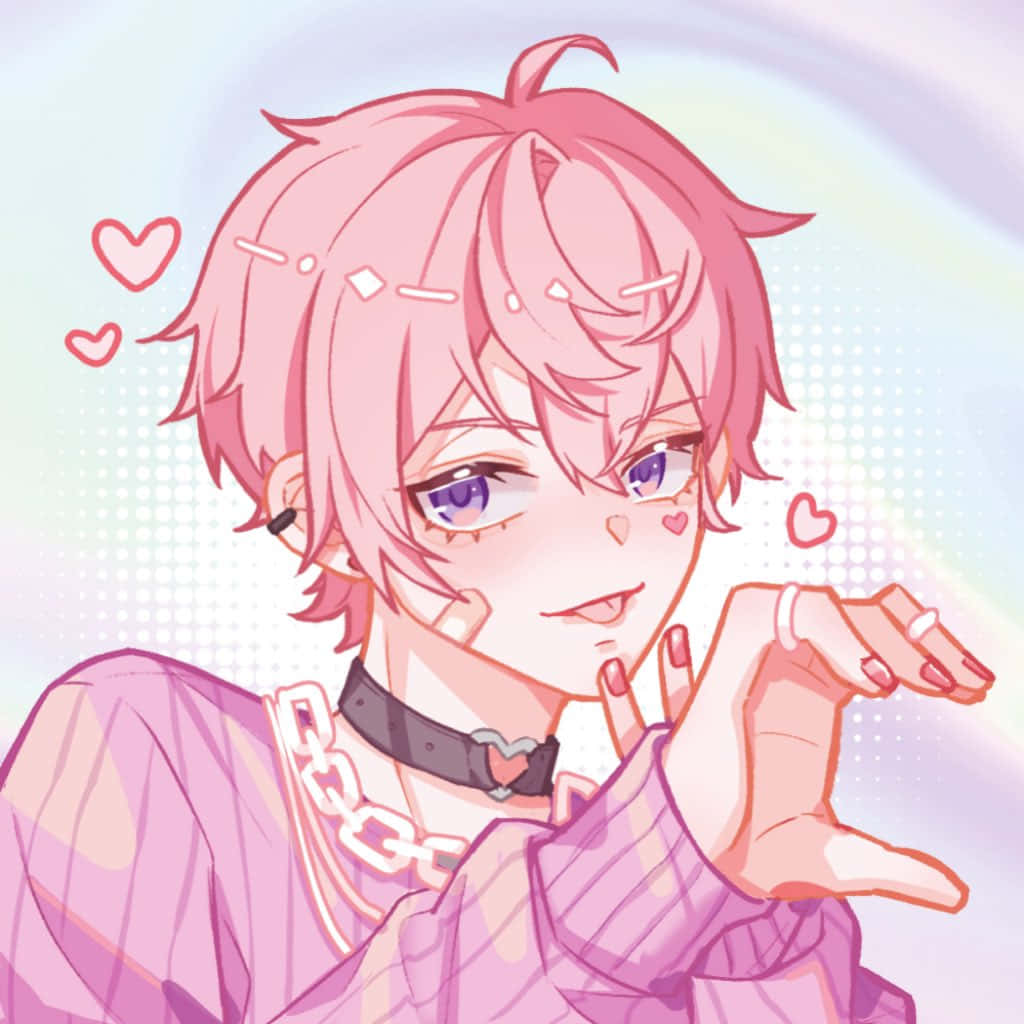 Pink Pfp Cute Boy With Pink Hair Wallpaper