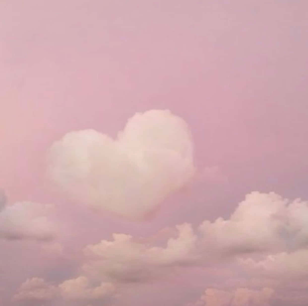 Pink Pfp Heart-shaped Clouds Wallpaper