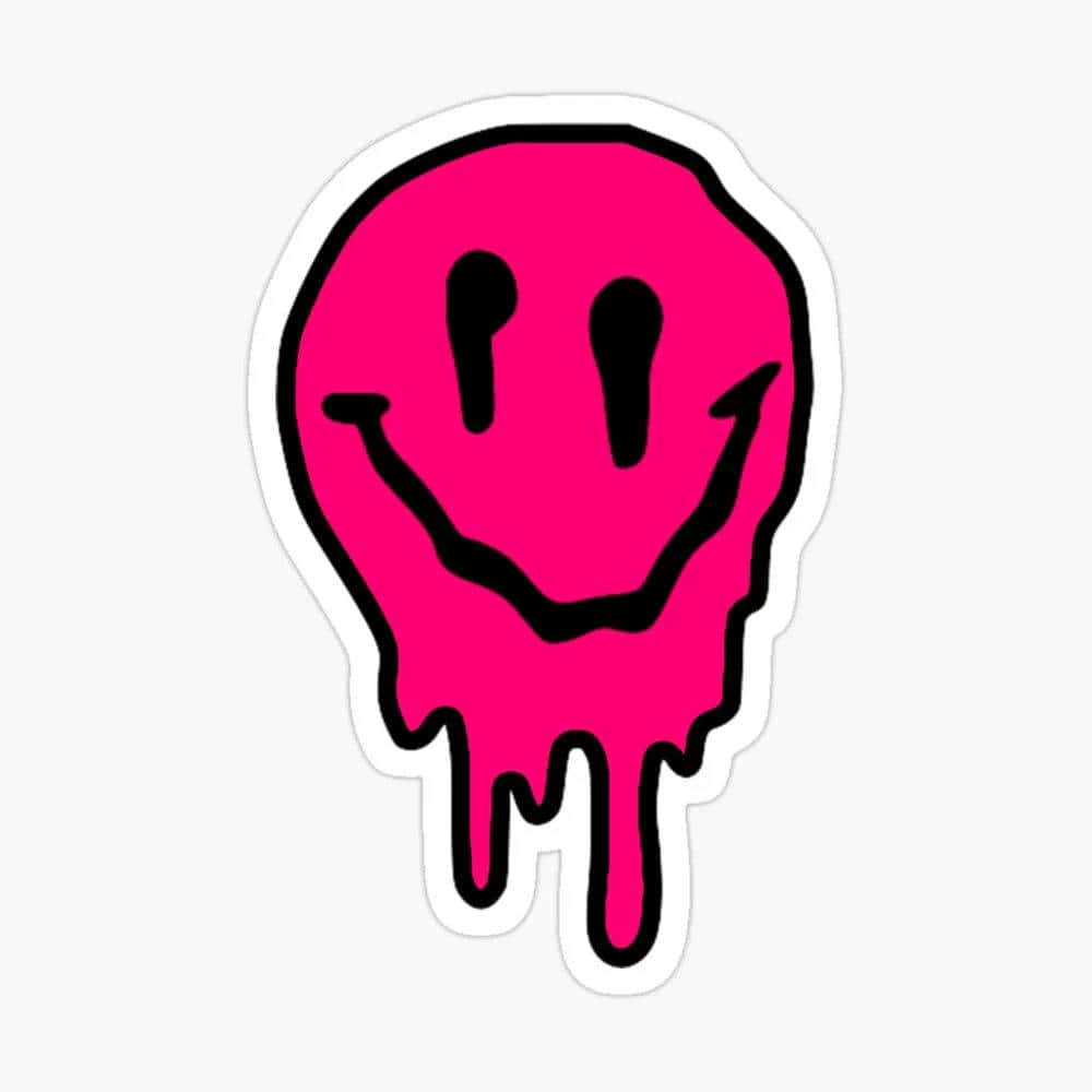 Pink Pfp Melting Smiley Emoji Wallpaper