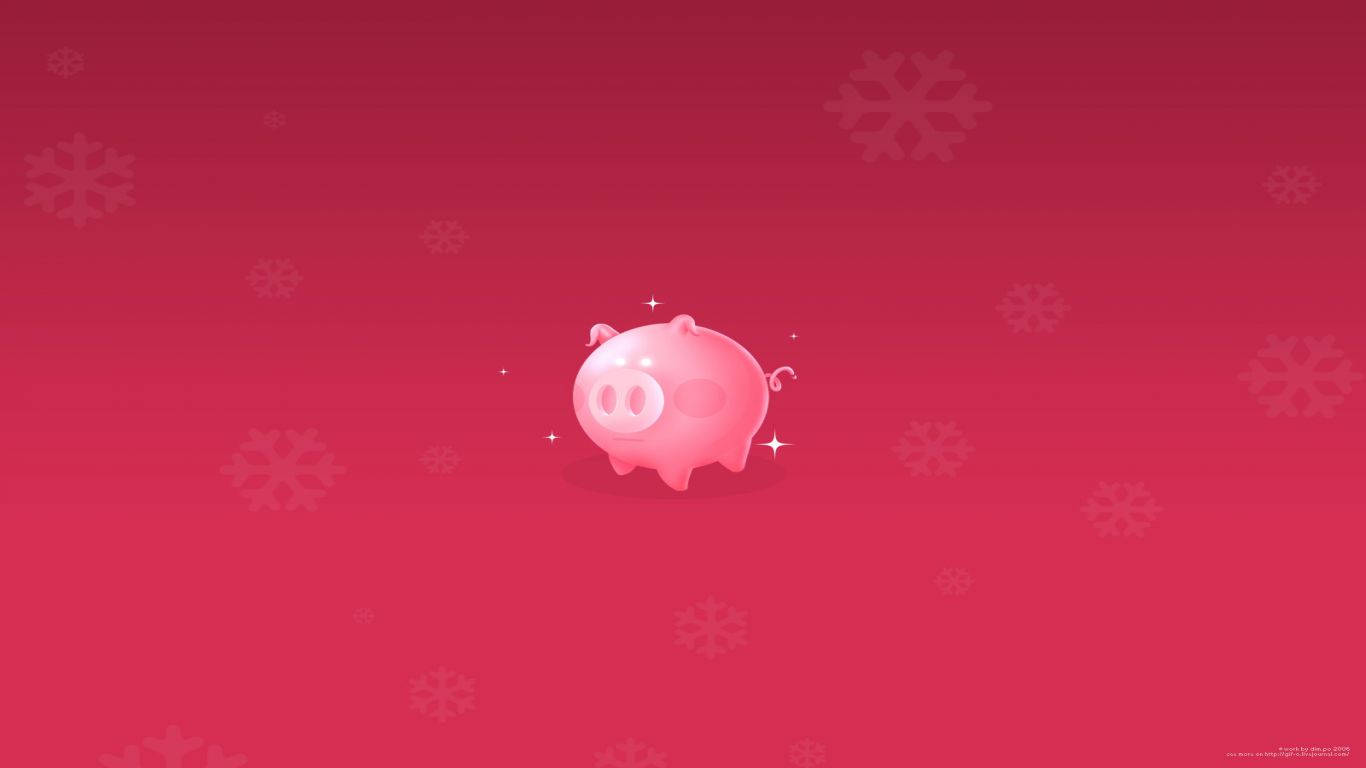 Pink Pig Minimalist Wallpaper